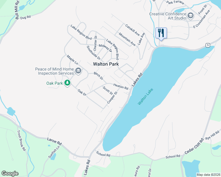 map of restaurants, bars, coffee shops, grocery stores, and more near 114 Scott Street in Monroe