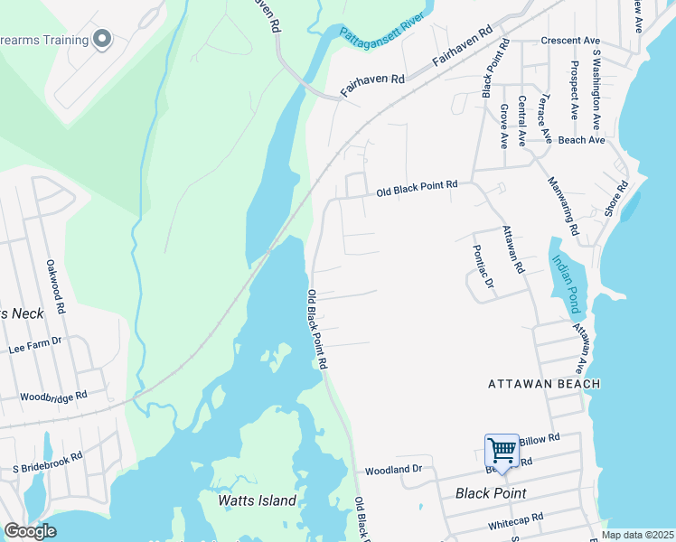 map of restaurants, bars, coffee shops, grocery stores, and more near 66 Old Black Point Rd in East Lyme