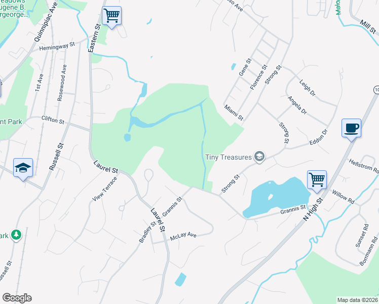 map of restaurants, bars, coffee shops, grocery stores, and more near in East Haven