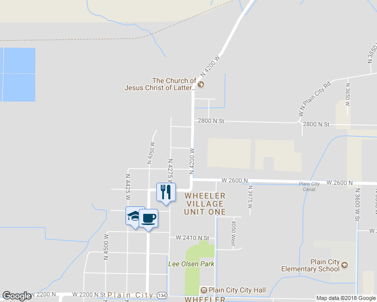 map of restaurants, bars, coffee shops, grocery stores, and more near 2700 North 4200 West in Ogden