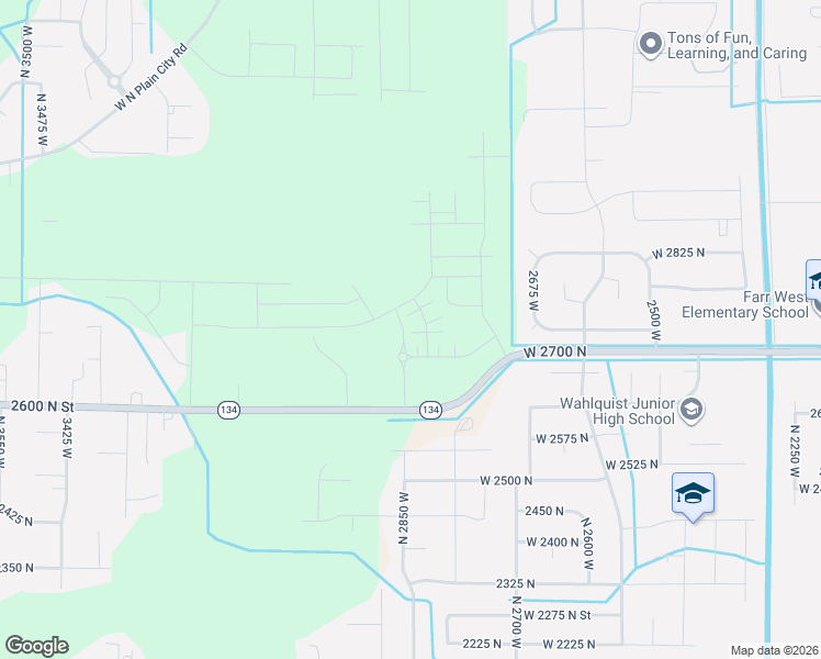 map of restaurants, bars, coffee shops, grocery stores, and more near 2846 West 2705 North in Ogden