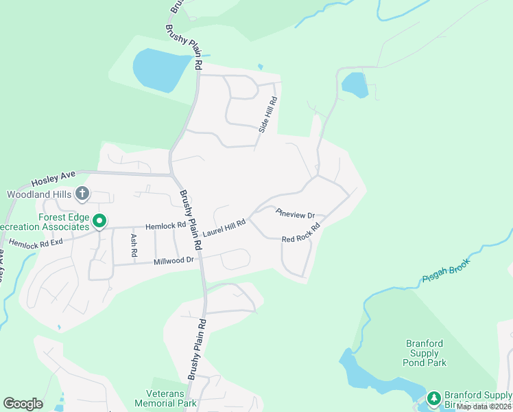 map of restaurants, bars, coffee shops, grocery stores, and more near 5 Pineview Drive in Branford