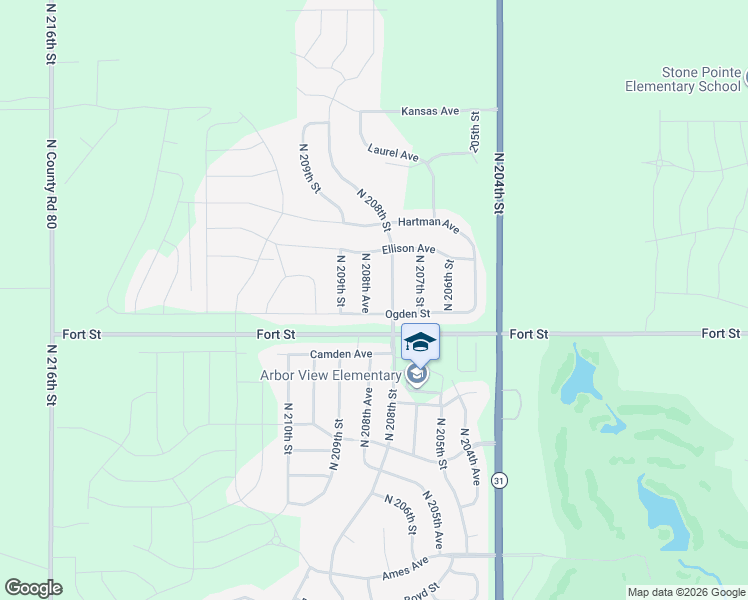 map of restaurants, bars, coffee shops, grocery stores, and more near 20626 Fort Street in Omaha