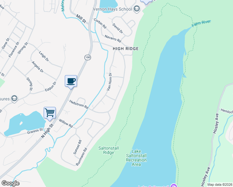 map of restaurants, bars, coffee shops, grocery stores, and more near 51 Karen Way in East Haven