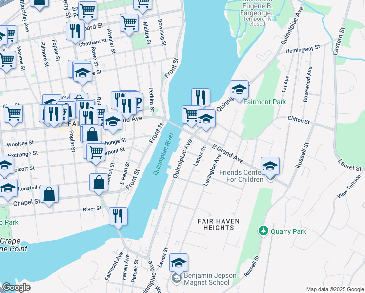 map of restaurants, bars, coffee shops, grocery stores, and more near 11 Welcome Street in New Haven