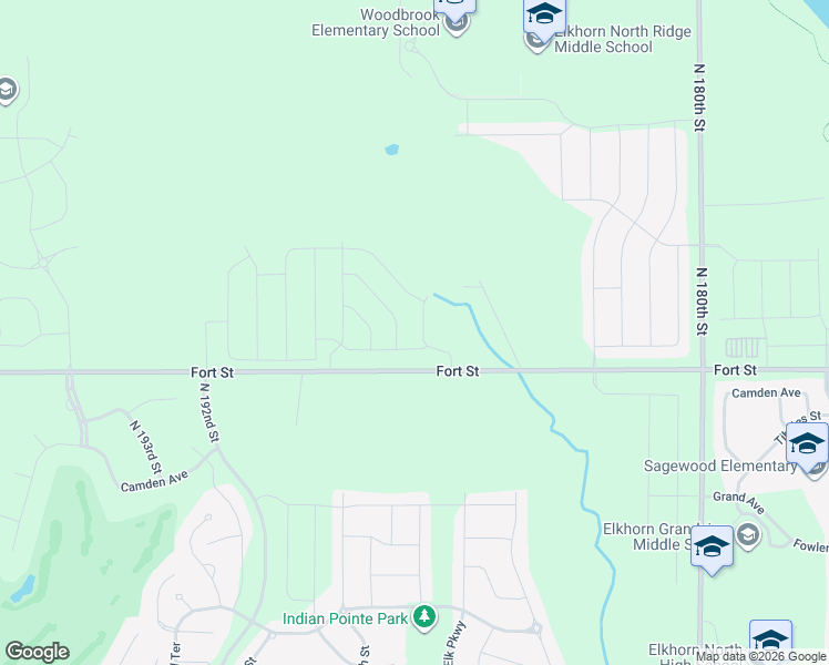 map of restaurants, bars, coffee shops, grocery stores, and more near 18464-18846 Fort Street in Omaha