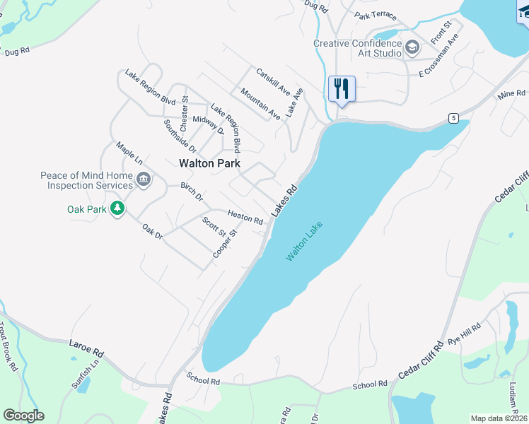 map of restaurants, bars, coffee shops, grocery stores, and more near 11 Heaton Road in Monroe