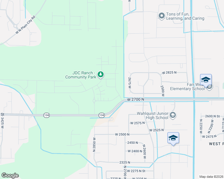 map of restaurants, bars, coffee shops, grocery stores, and more near 2740 West 2705 North in MS CITY