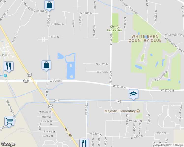 map of restaurants, bars, coffee shops, grocery stores, and more near 747 West 2775 North in Pleasant View