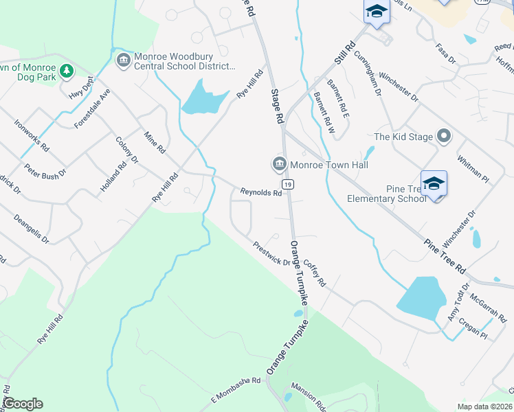 map of restaurants, bars, coffee shops, grocery stores, and more near 9 Maidstone Lane in Monroe
