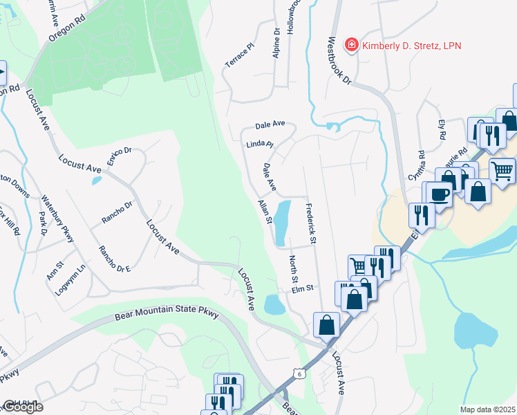 map of restaurants, bars, coffee shops, grocery stores, and more near 107 Allan Street in Cortlandt Manor