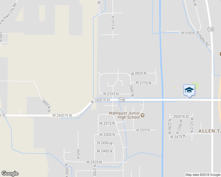 map of restaurants, bars, coffee shops, grocery stores, and more near 2587 West 2750 North in Farr West