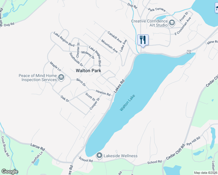 map of restaurants, bars, coffee shops, grocery stores, and more near 16 Lake Region Boulevard in Monroe
