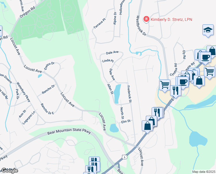 map of restaurants, bars, coffee shops, grocery stores, and more near 107 Allan Street in Cortlandt Manor