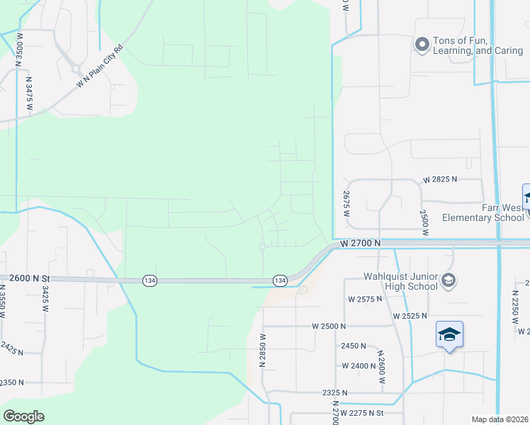 map of restaurants, bars, coffee shops, grocery stores, and more near 2840 West 2720 North in Ogden