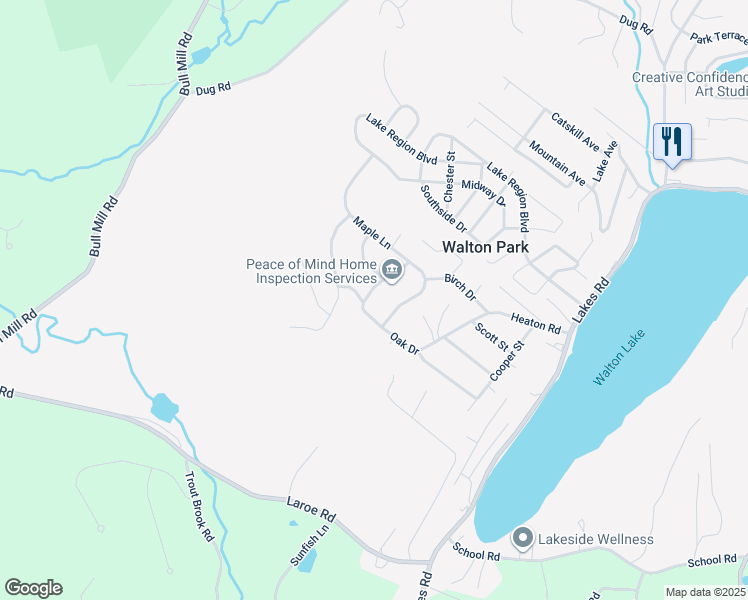 map of restaurants, bars, coffee shops, grocery stores, and more near 7 Tulip Lane in Monroe