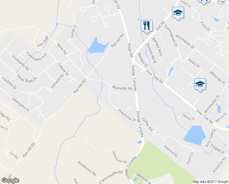 map of restaurants, bars, coffee shops, grocery stores, and more near 9 Maidstone Lane in Monroe