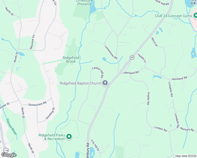 map of restaurants, bars, coffee shops, grocery stores, and more near 116 Tanton Hill Road in Ridgefield