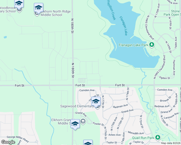 map of restaurants, bars, coffee shops, grocery stores, and more near 5502 North 178th Street in Bennington
