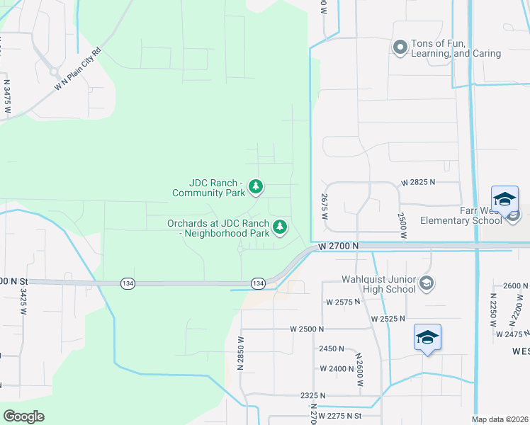 map of restaurants, bars, coffee shops, grocery stores, and more near 2773 2675 West in Ogden