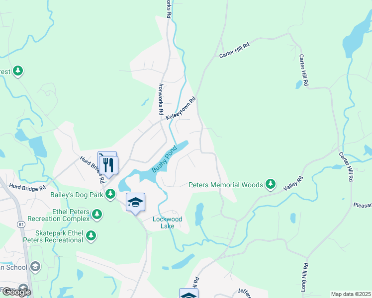 map of restaurants, bars, coffee shops, grocery stores, and more near 6 Lockwood Drive in Clinton