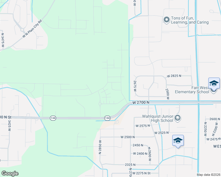 map of restaurants, bars, coffee shops, grocery stores, and more near 2719 North 2775 West in Ogden