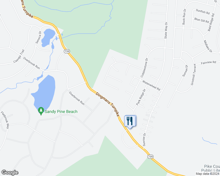 map of restaurants, bars, coffee shops, grocery stores, and more near 105 Slate Court in Milford