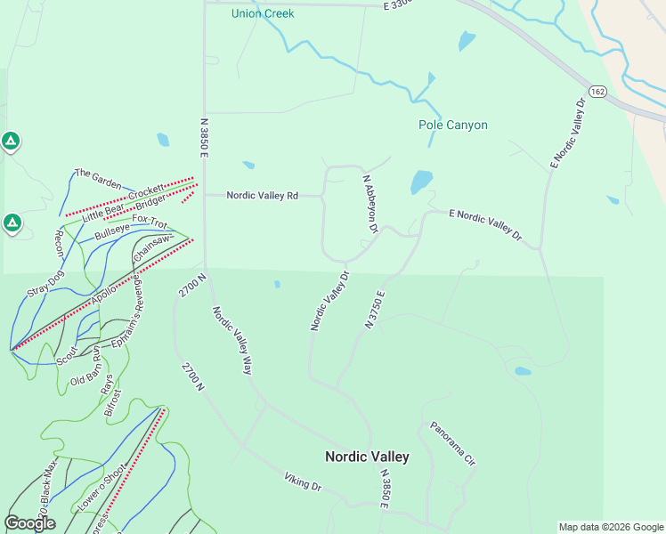 map of restaurants, bars, coffee shops, grocery stores, and more near 3767 Nordic Valley Drive in Eden