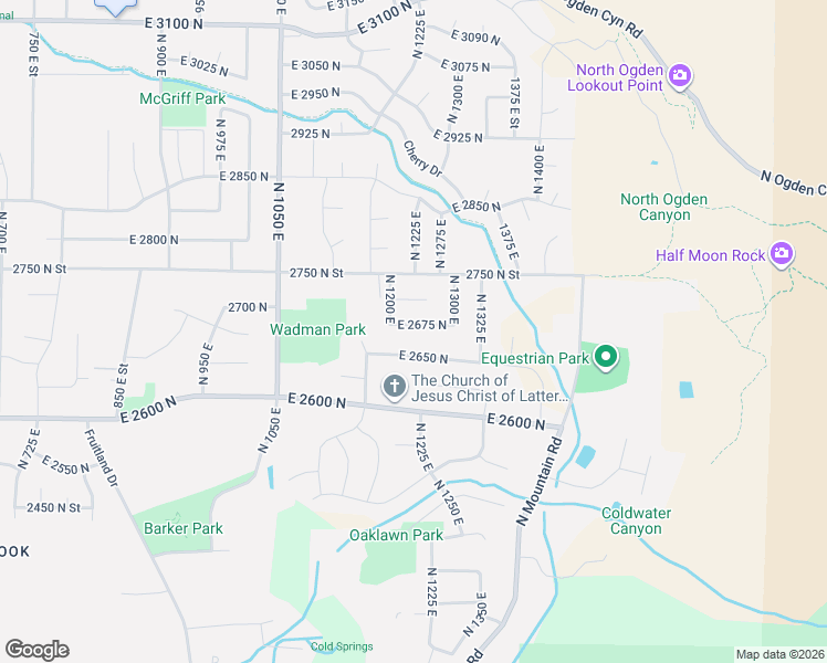 map of restaurants, bars, coffee shops, grocery stores, and more near 1248 2675 North in North Ogden