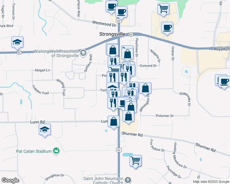 map of restaurants, bars, coffee shops, grocery stores, and more near in 