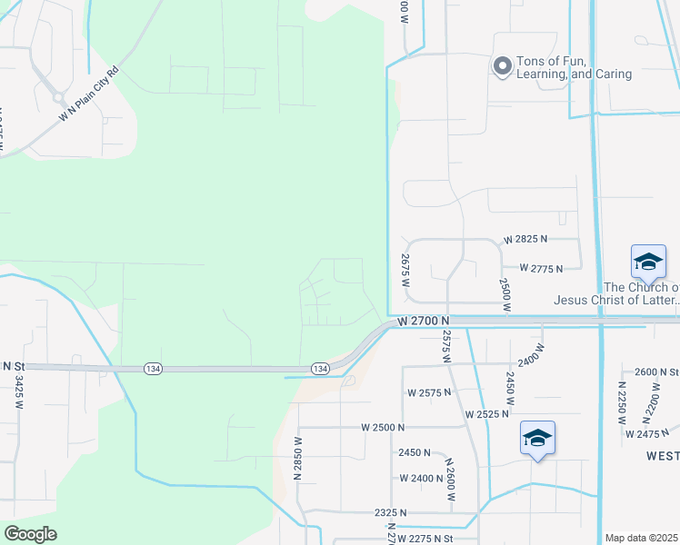 map of restaurants, bars, coffee shops, grocery stores, and more near 2730 North 2775 West in Weber County
