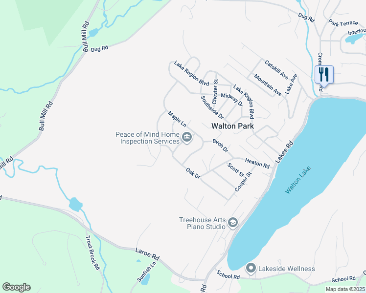 map of restaurants, bars, coffee shops, grocery stores, and more near 7 Tulip Lane in Monroe