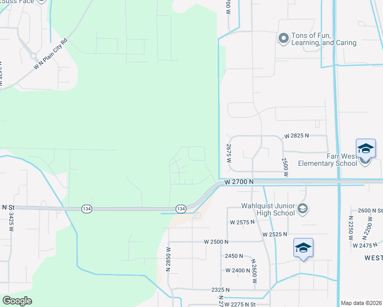 map of restaurants, bars, coffee shops, grocery stores, and more near 2738 North 2775 West in Weber County