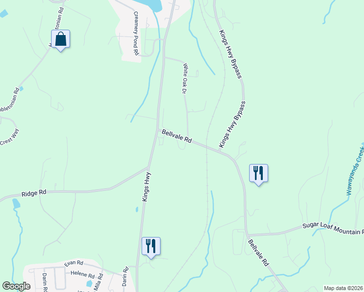 map of restaurants, bars, coffee shops, grocery stores, and more near 509 Bellvale Road in Chester