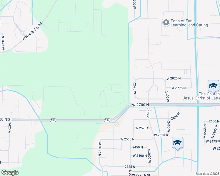 map of restaurants, bars, coffee shops, grocery stores, and more near 2741 West 2775 North in Plain City