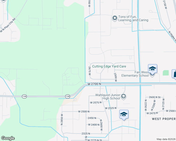 map of restaurants, bars, coffee shops, grocery stores, and more near 2773 2675 West in Farr West