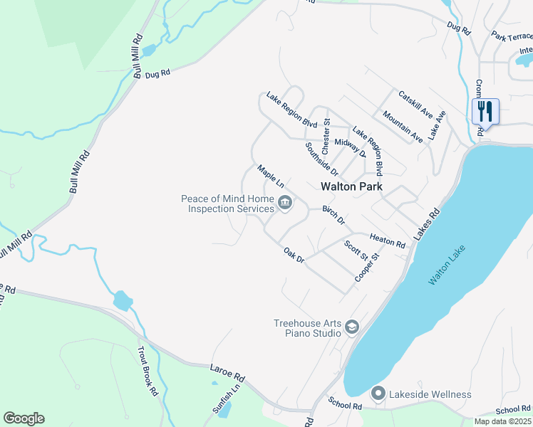 map of restaurants, bars, coffee shops, grocery stores, and more near 7 Tulip Lane in Monroe