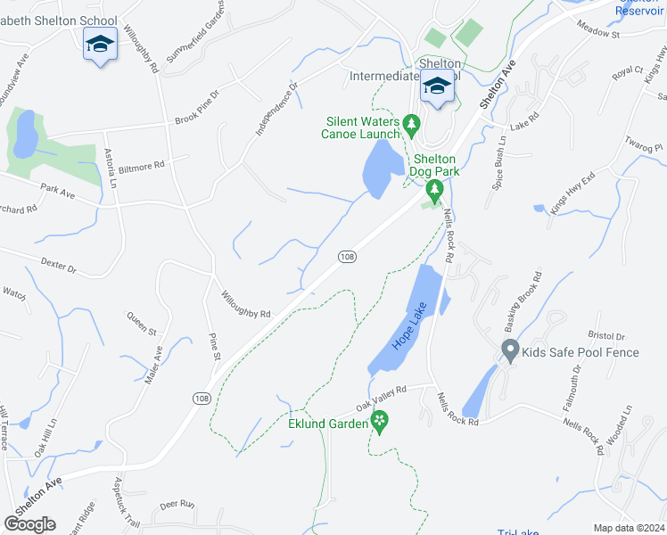 map of restaurants, bars, coffee shops, grocery stores, and more near 205 Shelton Avenue in Shelton