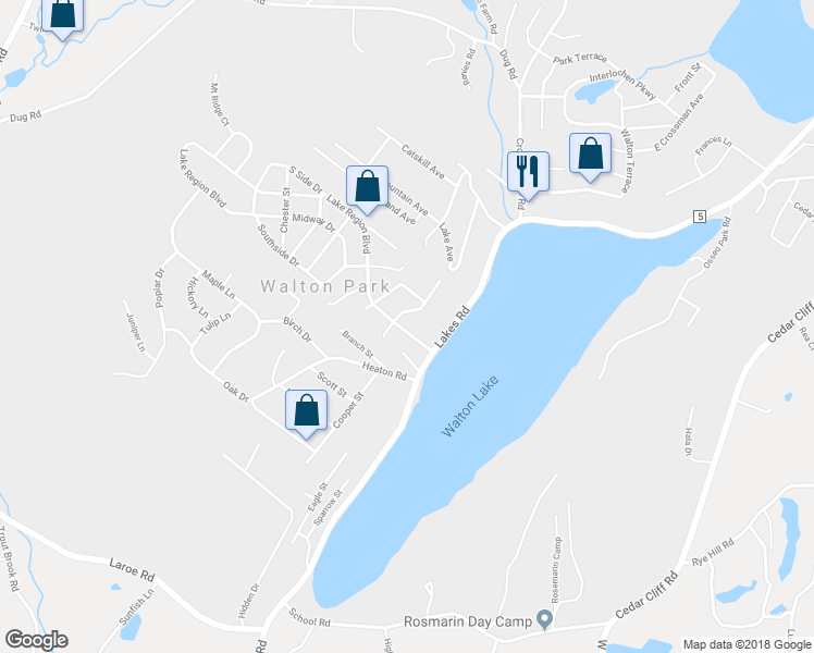 map of restaurants, bars, coffee shops, grocery stores, and more near 16 Lake Region Boulevard in Monroe