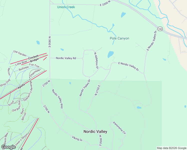 map of restaurants, bars, coffee shops, grocery stores, and more near 3831 East Nordic Meadows Drive in Eden