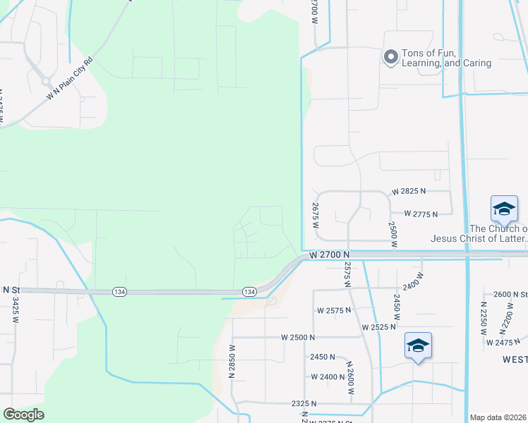 map of restaurants, bars, coffee shops, grocery stores, and more near 2762 North 2775 West in Weber County