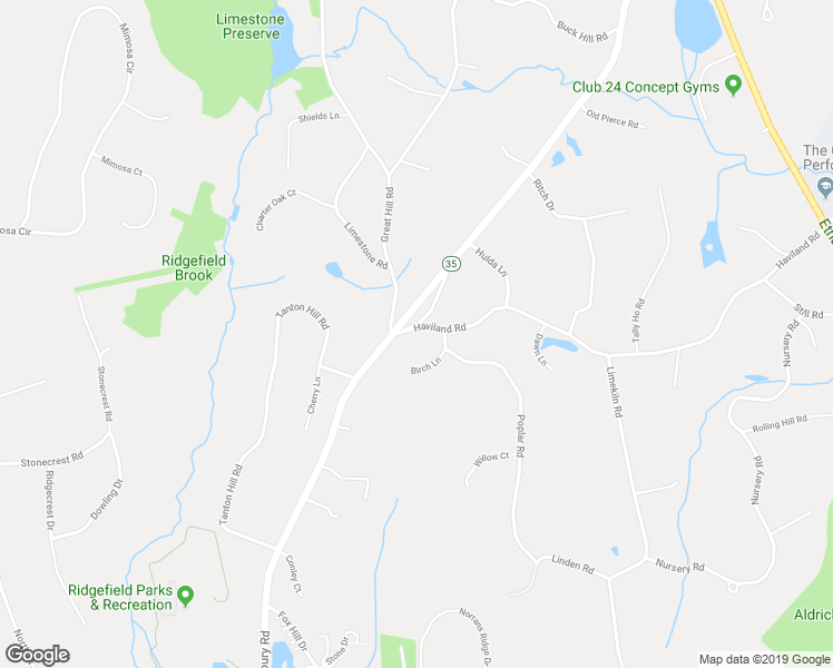 map of restaurants, bars, coffee shops, grocery stores, and more near 2 Haviland Road in Ridgefield
