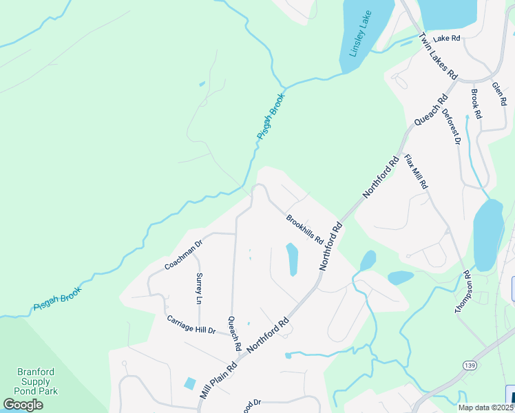 map of restaurants, bars, coffee shops, grocery stores, and more near 34 Brookhills Road in Branford