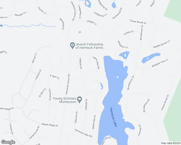 map of restaurants, bars, coffee shops, grocery stores, and more near 135 Heron Bay Road in Hawley