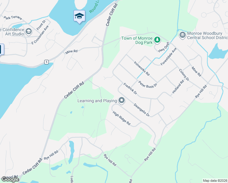 map of restaurants, bars, coffee shops, grocery stores, and more near 7 Deangelis Drive in Monroe