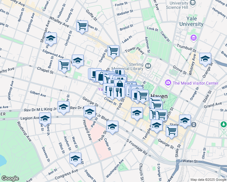 1172 Chapel Street New Haven Ct Walk Score Map Of Restaurants Bars Coffee S Grocery Ore Near 1172