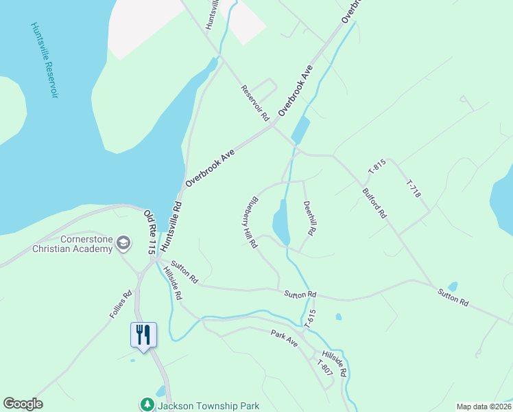 map of restaurants, bars, coffee shops, grocery stores, and more near 232 Blueberry Hill Road in Shavertown