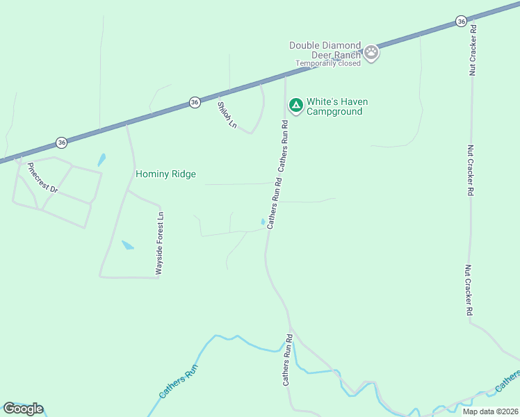 map of restaurants, bars, coffee shops, grocery stores, and more near Cathers Run Road in Clarington