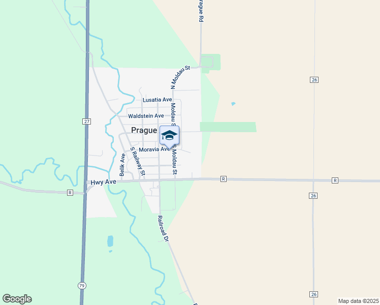 map of restaurants, bars, coffee shops, grocery stores, and more near 105 Moravia Avenue in Prague
