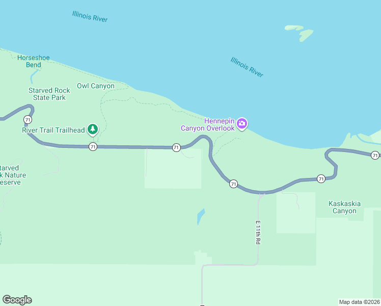 map of restaurants, bars, coffee shops, grocery stores, and more near 2590 East 1069th Road in Ottawa